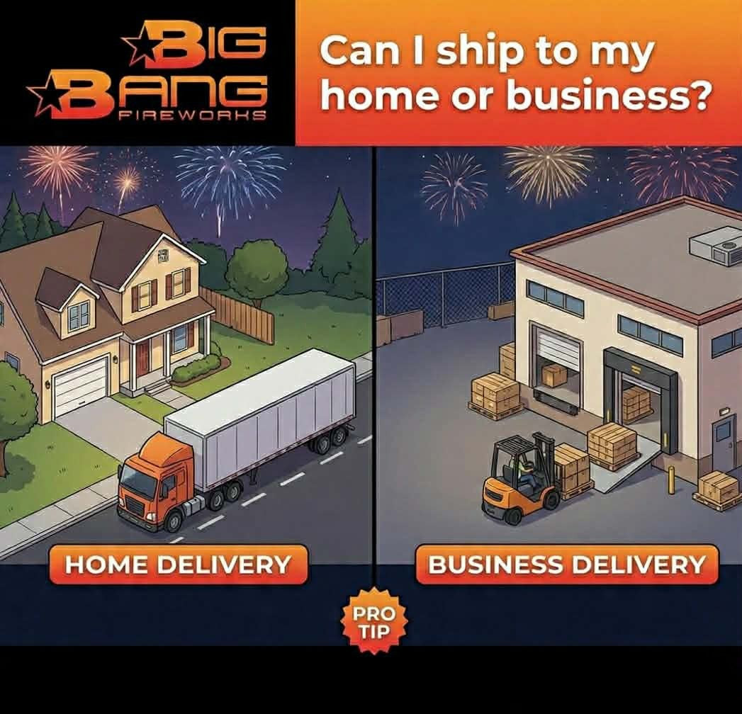 Can I ship fireworks to my home or business?