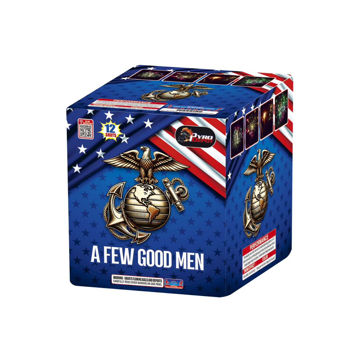 PYRO DEPOT® - A FEW GOOD MEN 12-SHOT 200G MULTI-COLOR CAKE