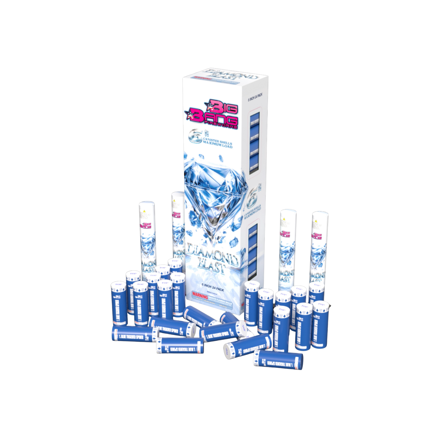BIG BANG® - DIAMOND BLAST 24-SHOT 6" CANISTER SHELLS