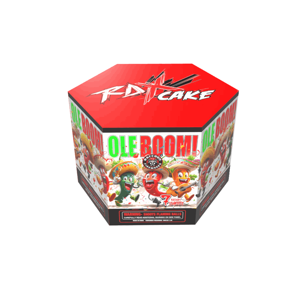RACCOON® - OLE BOOM! 7 SHOT MULTI-COLOR CAKE