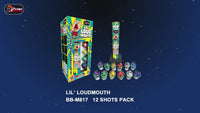 PYRO DEPOT® – LIL’ LOUD MOUTH 12-SHOT ARTILLERY SHELL ASSORTMENT