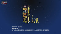 PYRO DEPOT® - MIGHTY EAGLE 6" 24-SHOT PLATINUM CANISTER SHELL KIT