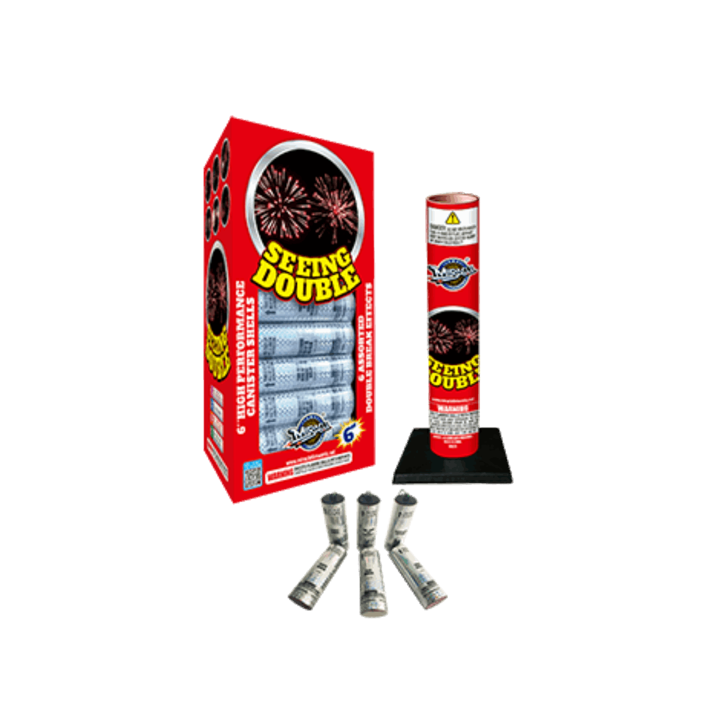 MIRACLE ® - SEEING DOUBLE 6″ LONG CANISTER SHELLS (6 SHOT)