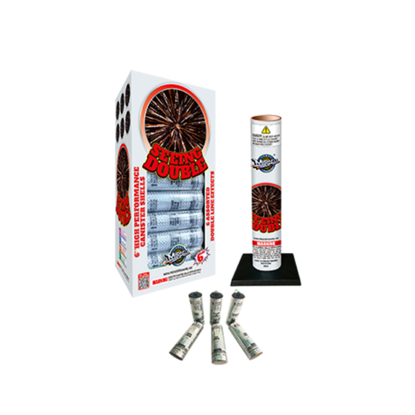 MIRACLE ® - SEEING DOUBLE 6″ LONG CANISTER SHELLS (6 SHOT)
