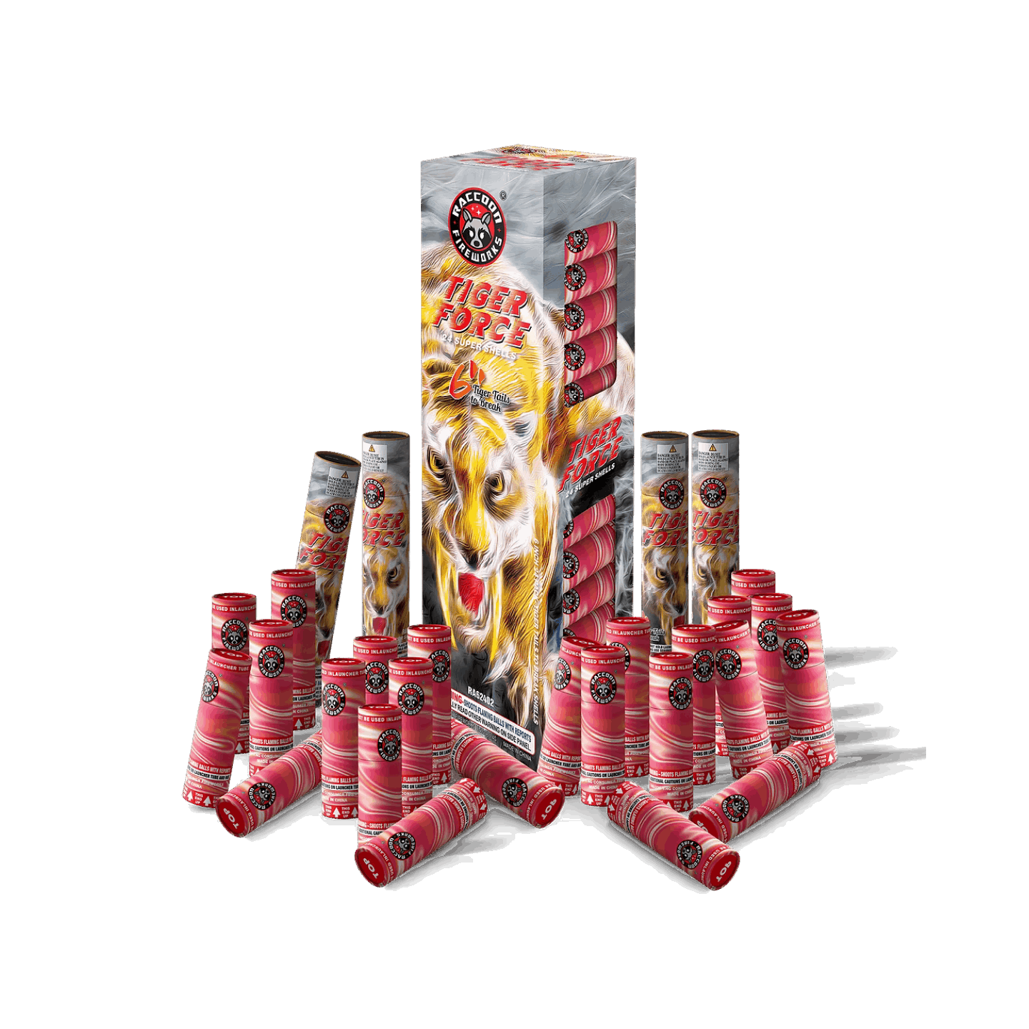 RACCOON® - TIGER FORCE 6″ CANISTER SHELLS 24 SHOT