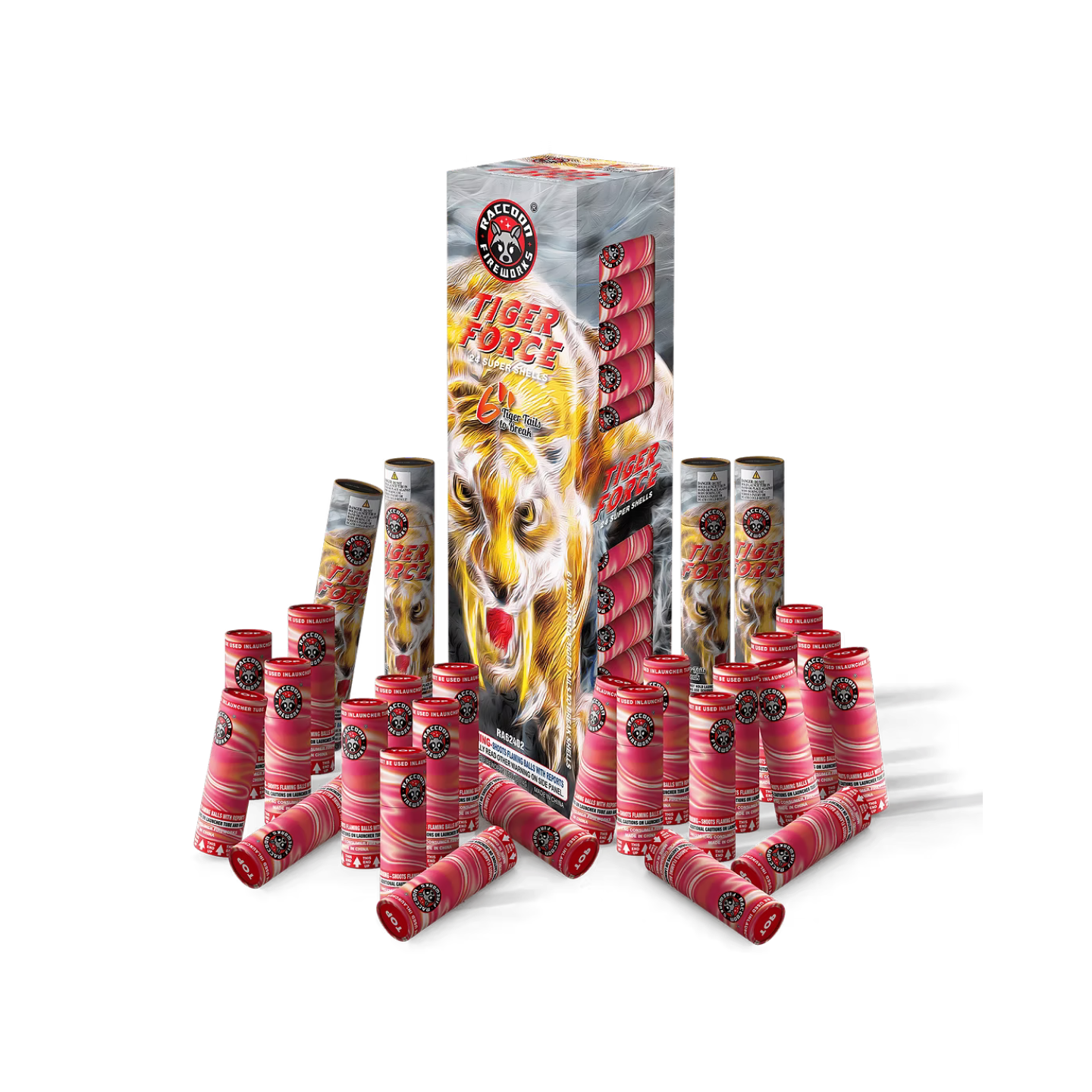 RACCOON® - TIGER FORCE 6″ CANISTER SHELLS 24 SHOT
